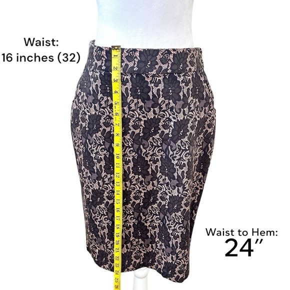 Mikarose Size Medium Pencil Skirt Floral Gray And Brown Office Baddie - Picture 4 of 5